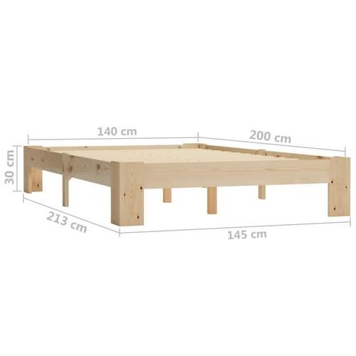 Sengestel massivt fyrretræ 140 x 200 cm