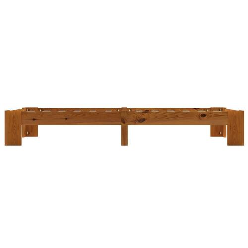 Sengestel massivt fyrretræ 90 x 200 cm lysebrun