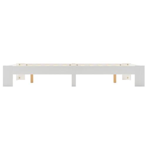 Sengestel massivt fyrretræ 120 x 200 cm hvid