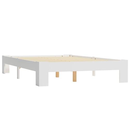 Sengestel massivt fyrretræ 140 x 200 cm hvid