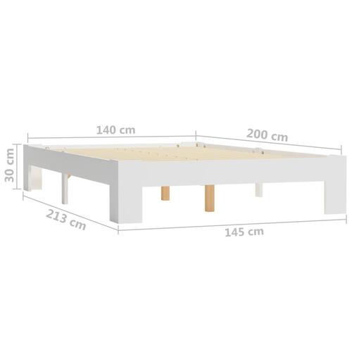 Sengestel massivt fyrretræ 140 x 200 cm hvid