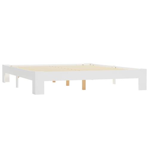 Sengestel massivt fyrretræ 160 x 200 cm hvid