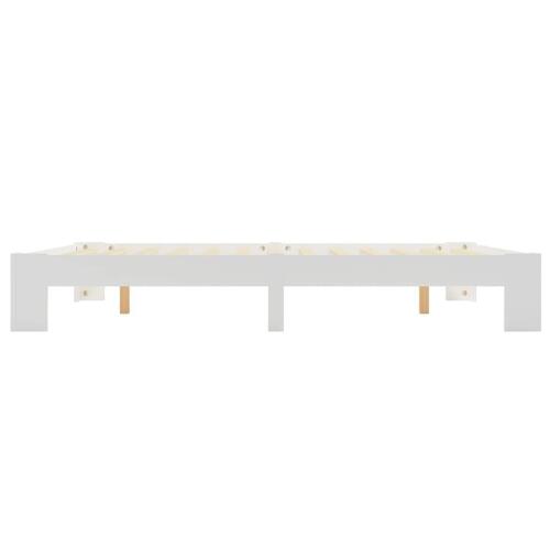 Sengestel massivt fyrretræ 160 x 200 cm hvid