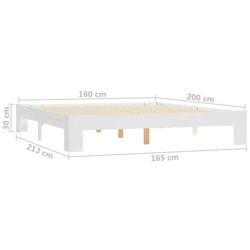 Sengestel massivt fyrretræ 160 x 200 cm hvid