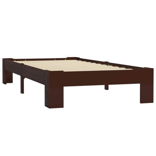 Sengestel massivt fyrretræ 100 x 200 cm mørkebrun