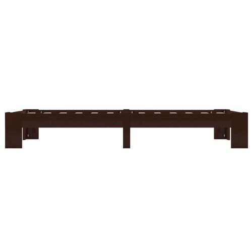 Sengestel massivt fyrretræ 100 x 200 cm mørkebrun