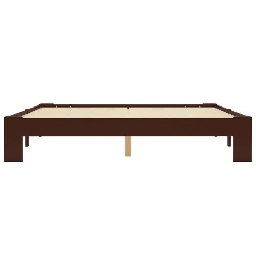 Sengestel massivt fyrretræ 160 x 200 cm mørkebrun