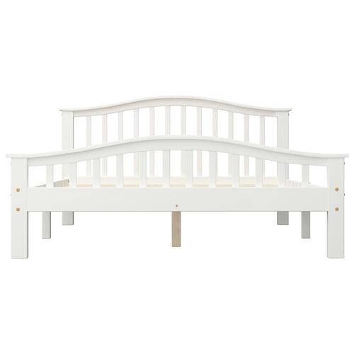 Sengestel 140 x 200 cm massivt fyrretræ hvid