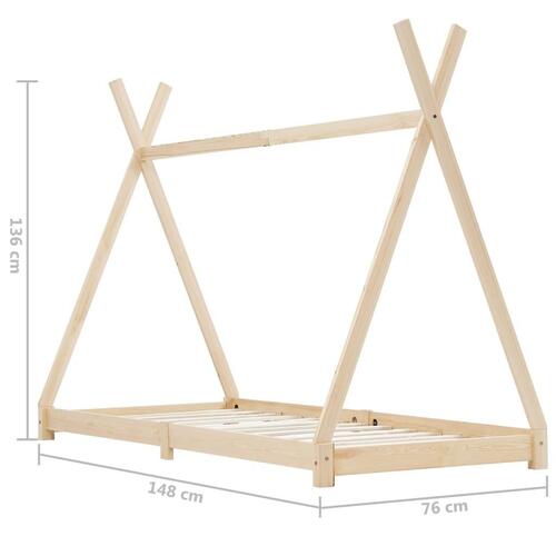 Sengestel til børneseng 70 x 140 cm massivt fyrretræ