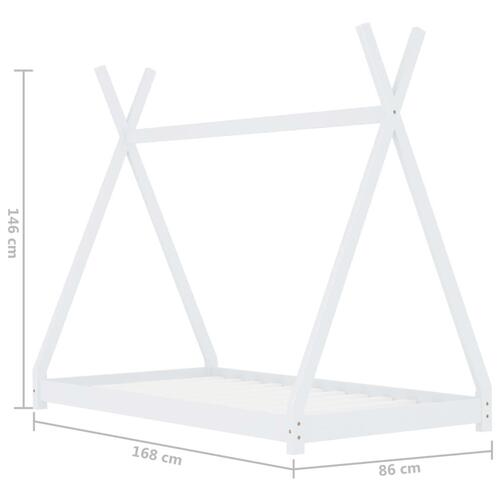 Sengestel til børneseng 80 x 160 cm massivt fyrretræ hvid