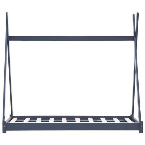 Sengestel til børneseng 90 x 200 cm massivt fyrretræ grå