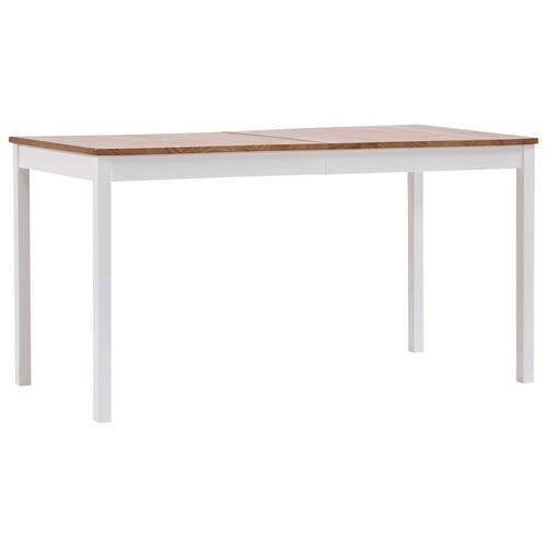 Spisebordssæt 7 dele fyrretræ hvid og brun