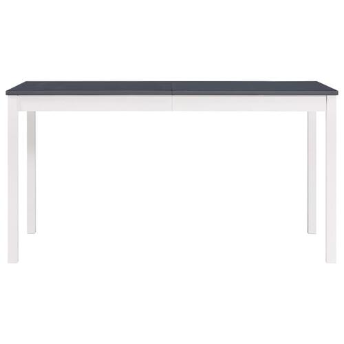 Spisebord 140 x 70 x 73 cm fyrretræ hvid og grå