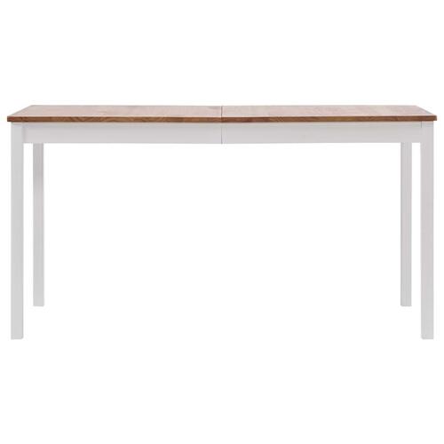 Spisebord 140x70x73 cm fyrretræ hvid og brun