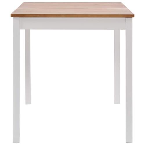 Spisebord 140x70x73 cm fyrretræ hvid og brun