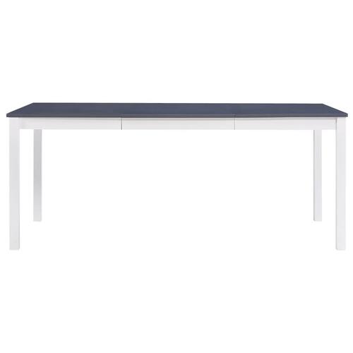 Spisebord 180 x 90 x 73 cm fyrretræ hvid og grå