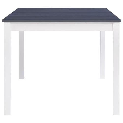 Spisebord 180 x 90 x 73 cm fyrretræ hvid og grå