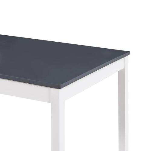 Spisebord 180 x 90 x 73 cm fyrretræ hvid og grå