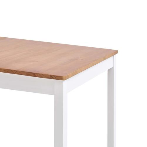 Spisebord 180 x 90 x 73 cm fyrretræ hvid og brun