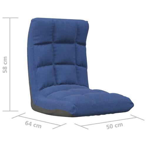 Foldbar gulvstol stof blå