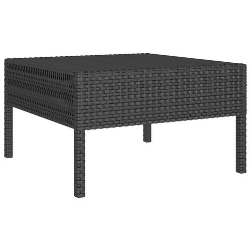 Loungesæt til haven 11 dele med hynder polyrattan sort