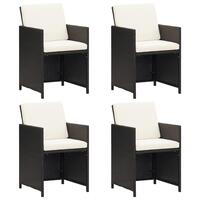 Havestole 4 stk. polyrattan sort