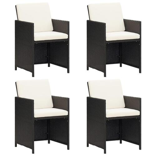 Havestole 4 stk. polyrattan sort