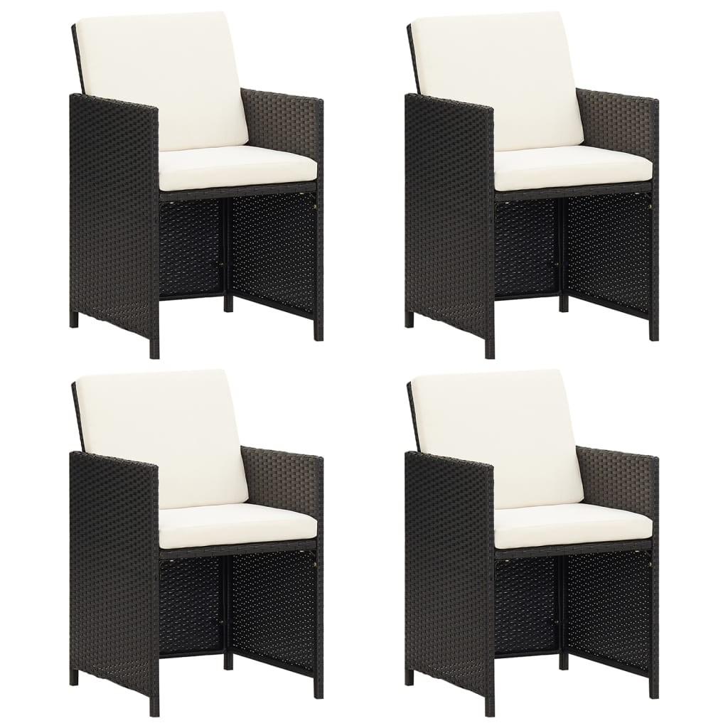 Havestole 4 stk. polyrattan sort