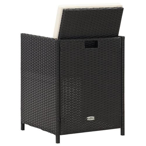 Havestole 4 stk. polyrattan sort