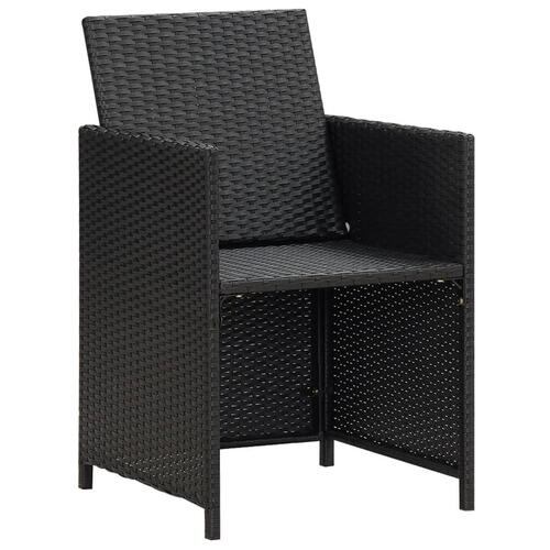 Havestole 4 stk. polyrattan sort