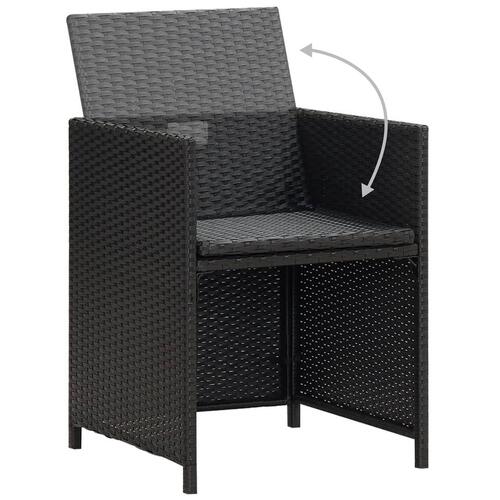 Havestole 4 stk. polyrattan sort