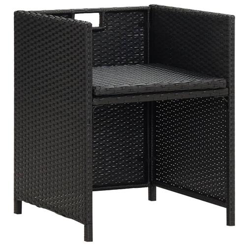 Havestole 4 stk. polyrattan sort