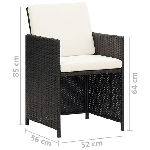Havestole 4 stk. polyrattan sort