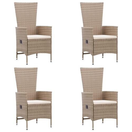 Spisebordssæt til haven 7 dele polyrattan beige