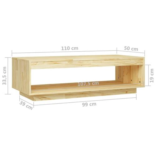Sofabord 110x50x33,5 cm massivt fyrretræ