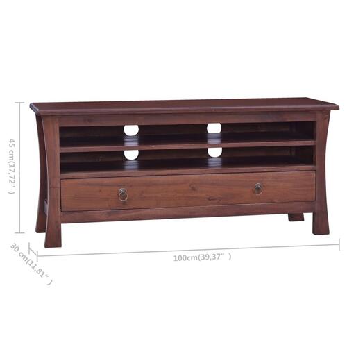Tv-skab 100x30x45 cm massivt mahognitræ klassisk brun