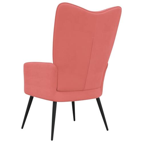 Lænestol fløjl pink