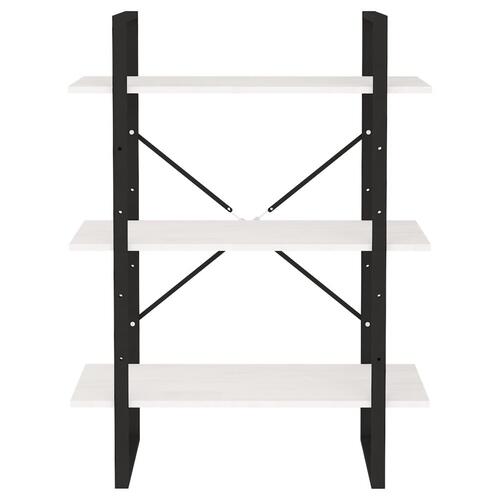 Bogreol med 3 hylder 80x30x105 cm massivt fyrretræ hvid