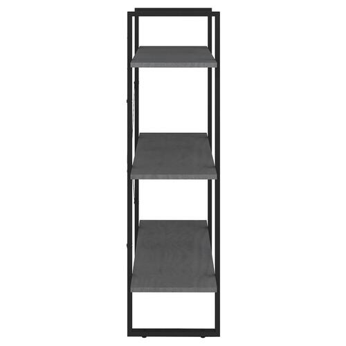 Bogreol med 3 hylder 80x30x105 cm massivt fyrretræ grå
