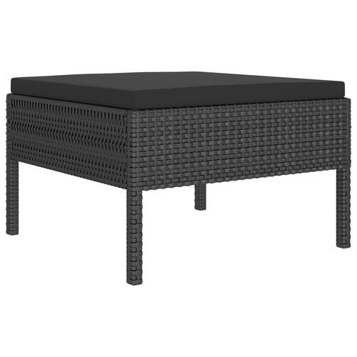 Loungesæt til haven 12 dele med hynder polyrattan sort