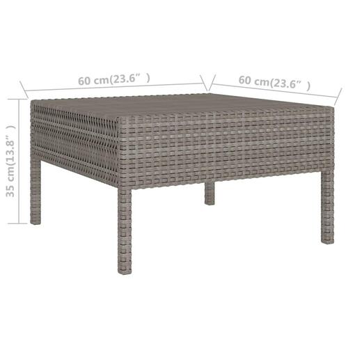 Loungesæt til haven 7 dele med hynder polyrattan grå