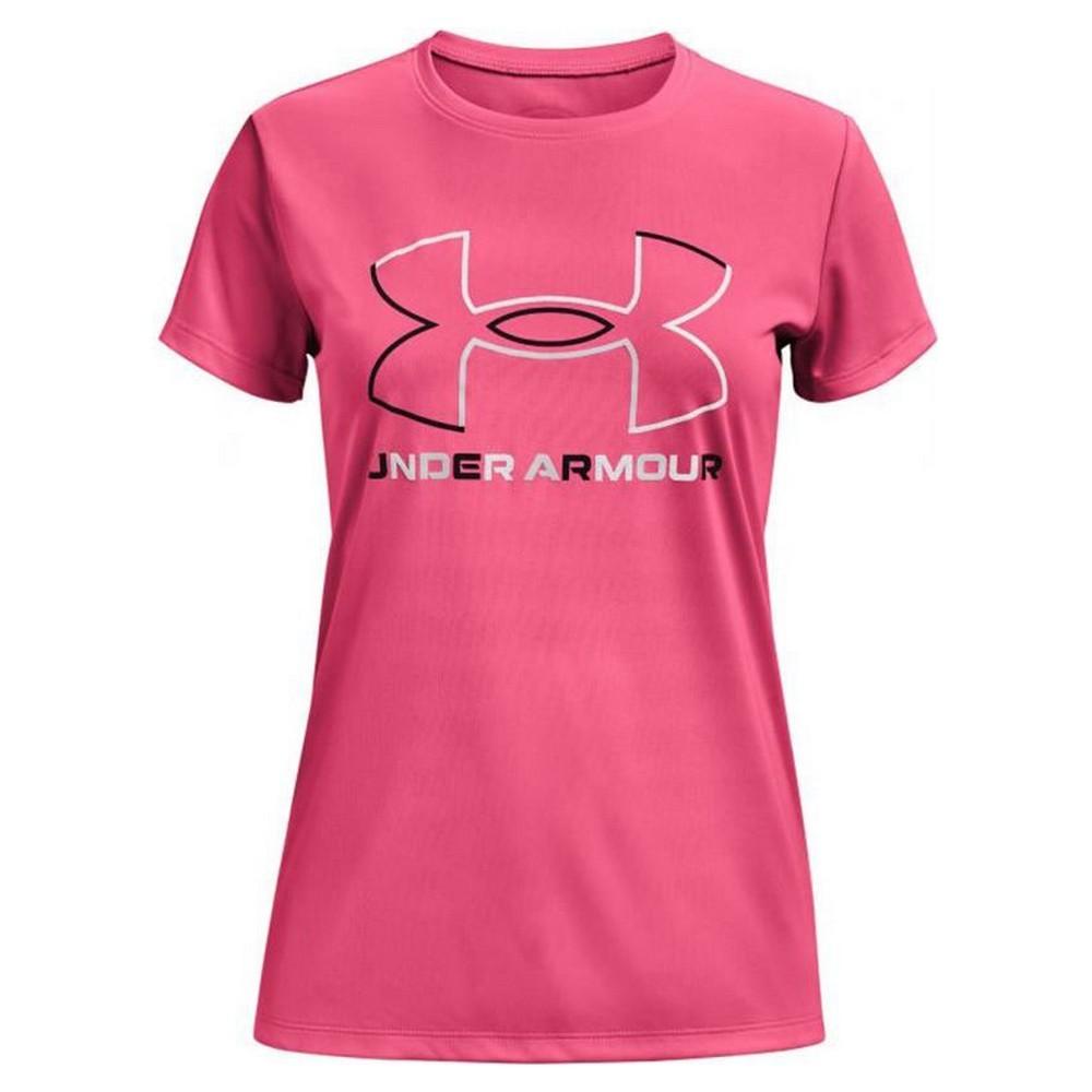 Kortærmet T-shirt til Kvinder Under Armour Big Logo Pink 18-20 år