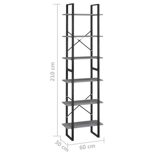 Opbevaringsreol 60x30x210 cm massivt fyrretræ grå