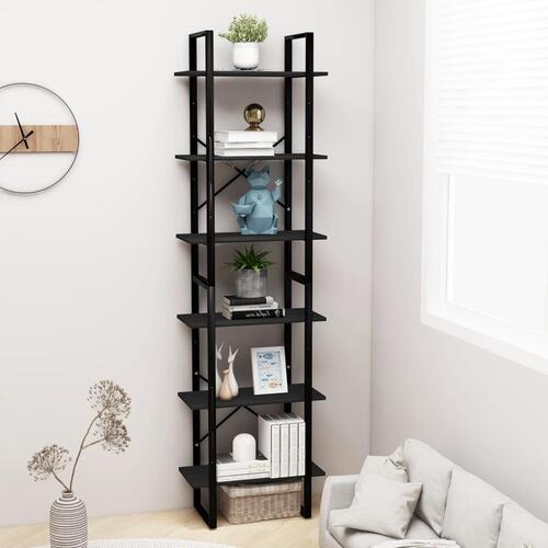 Opbevaringsreol 60x30x210 cm massivt fyrretræ sort