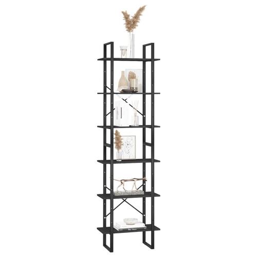 Opbevaringsreol 60x30x210 cm massivt fyrretræ sort