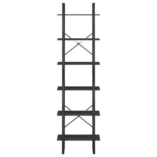 Opbevaringsreol 60x30x210 cm massivt fyrretræ sort