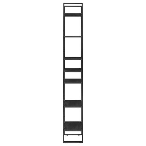 Opbevaringsreol 60x30x210 cm massivt fyrretræ sort