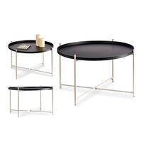 Sofabord Sort Hvid Metal (76,5 x 46 x 76,5 cm)