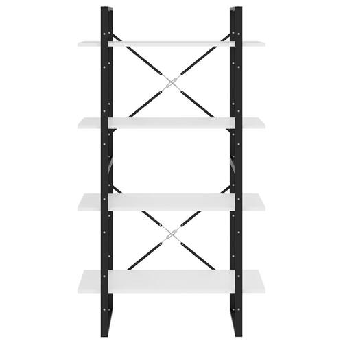 Bogreol med 4 hylder 80x30x140 cm konstrueret træ hvid