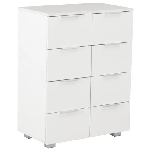 Kommode 60x35x80 konstrueret træ hvid højglans